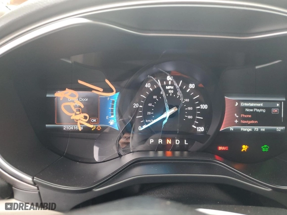 2019 Ford Fusion Hybrid SEL with VIN 3FA6P0MU8KR242370, listed as a Copart auction lot 44610465 with 210,416 mi miles and Salvage Title. Bid and sale history available at carsss.com. Image 9.