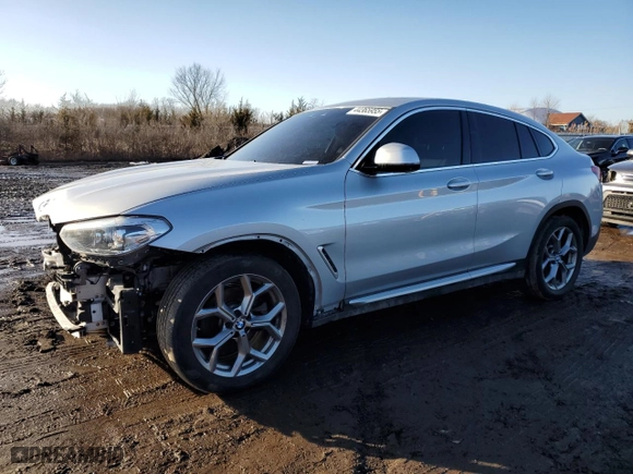 2021 BMW X4 xDrive30i with VIN 5UX2V1C01M9G92011, listed as a Copart auction lot 44365955 with 49361 miles and Salvage Title. Bid and sale history available at carsss.com. Image 1.