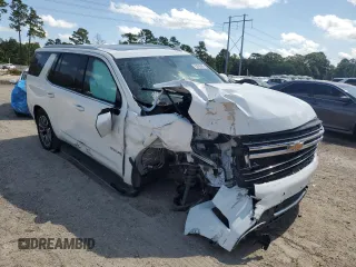2021 Chevrolet Tahoe LT z VIN 1GNSCNKD1MR130424, wystawiony jako Copart lot #62596485 z przebiegiem 106 648 mil mil oraz Szkoda całkowita • Salvage title. Historia ofert i sprzedaży dostępna na DreamBid. Obrazek 4.