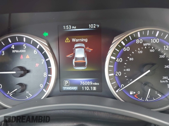 2015 Infiniti Q50 with VIN JN1BV7AP7FM349885, listed as a IAAI auction lot 42249063 with 76,089 mi miles and . Bid and sale history available at DreamBid. Image 7.
