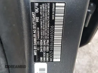 2018 Mercedes-Benz E-Class AMG E 43 with VIN WDDZF6EB6JA485006, listed as a Copart auction lot 82684584 with 0 mi miles and Salvage Title. Bid and sale history available at carsss.com. Image 12.