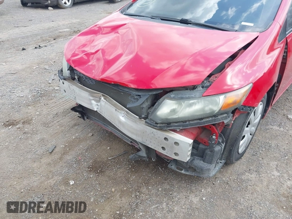 2012 Honda Civic Cpe LX with VIN 2HGFG3B54CH520915, listed as a IAAI auction lot 42155523 with 209,291 mi miles. Bid and sale history available at carsss.com. Image 6.