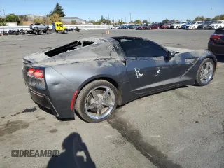 2014 Chevrolet Corvette 3LT with VIN 1G1YF2D71E5109963, listed as a Copart auction lot 77687814 with 34,089 mi miles and Salvage title. Bid and sale history available at DreamBid. Image 3.