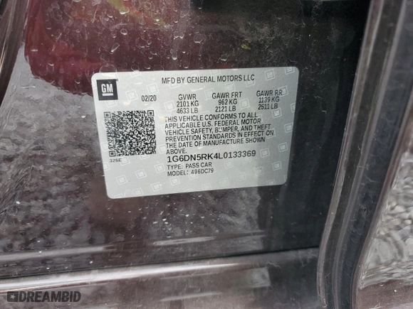 2020 Cadillac CT5 Premium Luxury with VIN 1G6DN5RK4L0133369, listed as a Copart auction lot 84772424 with 65,371 mi miles and Salvage Title. Bid and sale history available at carsss.com. Image 13.