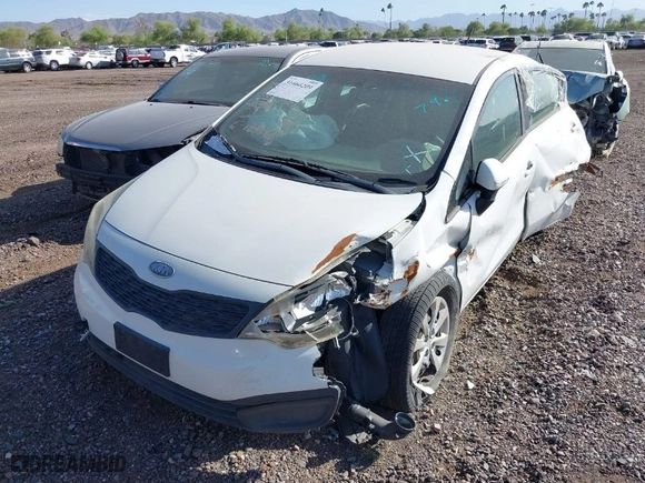 2012 Kia Rio LX with VIN KNADM4A30C6077391, listed as a IAAI auction lot 38907618 with 192,180 mi miles. Bid and sale history available at carsss.com. Image 2.