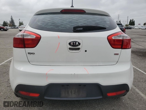 2013 Kia Rio LX with VIN KNADM5A36D6296654, listed as a Copart auction lot 55194435 with 100,895 mi miles and Salvage Title. Bid and sale history available at DreamBid. Image 6.