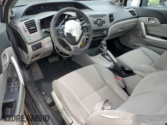 2012 Honda Civic Cpe LX with VIN 2HGFG3B55CH536959, listed as a Copart auction lot 52423345 with 178,650 mi miles and Salvage Title. Bid and sale history available at carsss.com. Image 8.