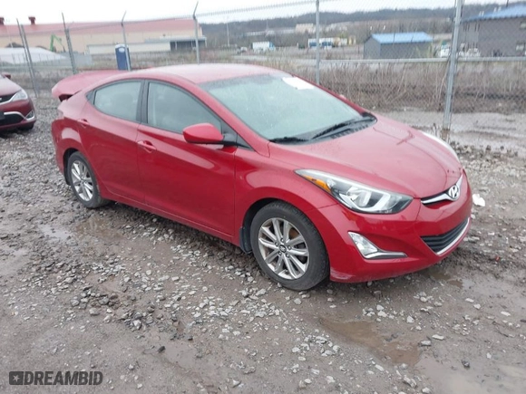 2016 Hyundai Elantra SE with VIN KMHDH4AE9GU586997, listed as a IAAI auction lot 41951871 with 122,473 mi miles. Bid and sale history available at carsss.com. Image 1.