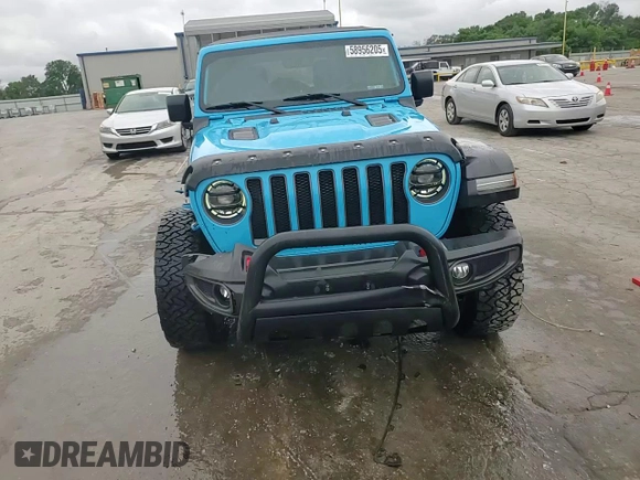 2021 Jeep Wrangler Unlimited Rubicon with VIN 1C4JJXFM4MW617635, listed as a Copart auction lot 58956205 with 52,995 mi miles and Salvage title. Bid and sale history available at DreamBid. Image 15.