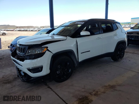 2018 Jeep Compass Latitude z VIN 3C4NJDBB9JT433152, wystawiony jako Copart lot #58214435 z przebiegiem 59 669 mil mil oraz Szkoda całkowita • Salvage title. Historia ofert i sprzedaży dostępna na DreamBid. Obrazek 1.
