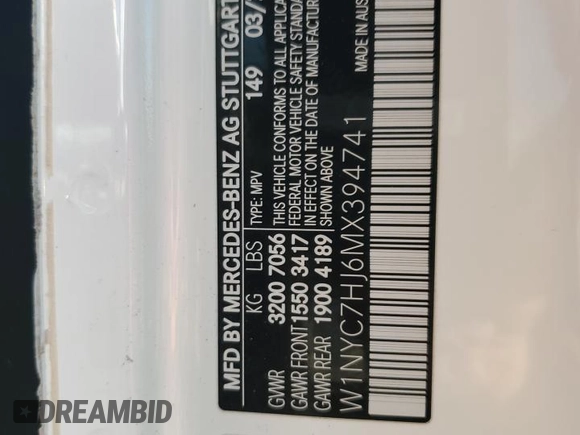 2021 Mercedes-Benz G 63 AMG with VIN W1NYC7HJ6MX394741, listed as a Copart auction lot 41465654 with Not Provided miles and . Bid and sale history available at DreamBid. Image 12.