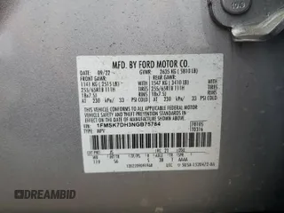 2022 Ford Explorer XLT with VIN 1FMSK7DH3NGB75784, listed as a Copart auction lot 55947905 with 32,622 mi miles and Clean title. Bid and sale history available at DreamBid. Image 13.
