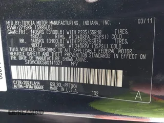 2011 Toyota Sienna XLE AAS with VIN 5TDYK3DC5BS141021, listed as a IAAI auction lot 41538641 with 127,805 mi miles and . Bid and sale history available at DreamBid. Image 9.
