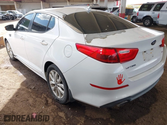 2015 Kia Optima LX with VIN 5XXGM4A79FG381540, listed as a IAAI auction lot 41950873 with 98,732 mi miles. Bid and sale history available at carsss.com. Image 3.