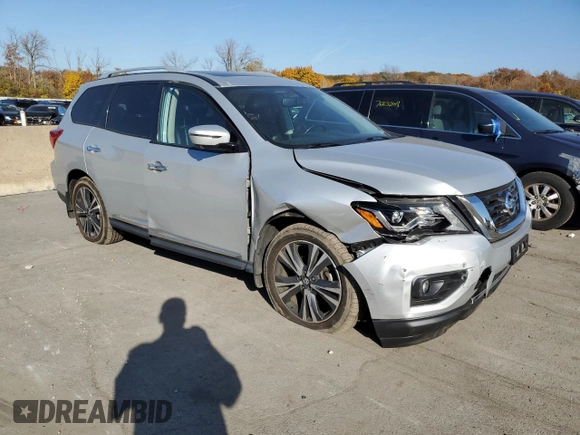2020 Nissan Pathfinder Platinum with VIN 5N1DR2DMXLC635273, listed as a Copart auction lot 77443424 with 40,292 mi miles and Salvage Title. Bid and sale history available at carsss.com. Image 4.