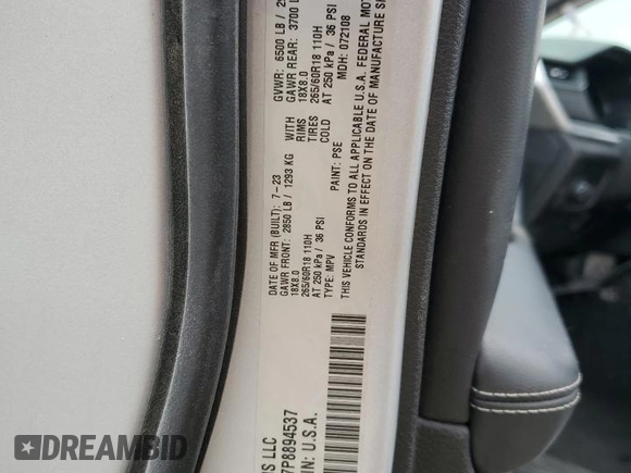 2023 Jeep Grand Cherokee Laredo with VIN 1C4RJKAG7P8894537, listed as a Copart auction lot 61577925 with 46,268 mi miles and Salvage title. Bid and sale history available at DreamBid. Image 13.
