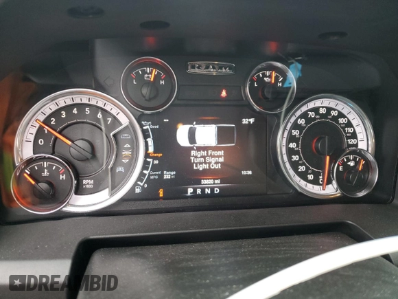 2021 Ram 1500 Classic Warlock with VIN 1C6RR7GG8MS547379, listed as a Copart auction lot 44006855 with 33,820 mi miles and Salvage Title. Bid and sale history available at carsss.com. Image 9.