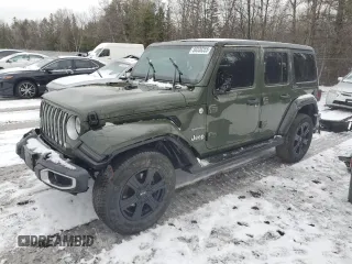 2021 Jeep Wrangler Unlimited Sahara z VIN 1C4HJXEG2MW823594, wystawiony jako Copart lot #50330355 z przebiegiem 112 649 mil mil oraz Czysty tytuł • Clean title. Historia ofert i sprzedaży dostępna na DreamBid. Obrazek 1.