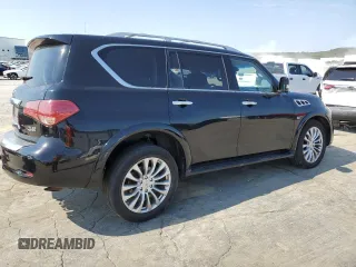 2016 Infiniti QX80 with VIN JN8AZ2NEXG9125401, listed as a Copart auction lot 65924664 with 138,858 mi miles and Salvage Title. Bid and sale history available at carsss.com. Image 3.