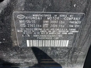2016 Hyundai Elantra SE with VIN KMHDH4AE6GU487781, listed as a IAAI auction lot 41888778 with 184,289 mi miles. Bid and sale history available at carsss.com. Image 9.