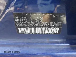 2023 Subaru Impreza Special Sports z VIN 4S3GKAM66P3603198, wystawiony jako IAAI lot #41742498 z przebiegiem 40 310 mil mil oraz . Historia ofert i sprzedaży dostępna na DreamBid. Obrazek 9.
