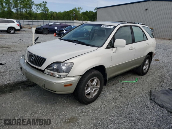 1999 Lexus RX 300 with VIN JT6HF10U7X0009824, listed as a Copart auction lot 52953135 with 180,006 mi miles and Salvage Title. Bid and sale history available at DreamBid. Image 1.