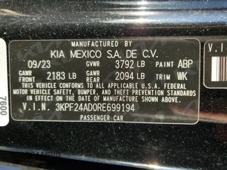 2024 Kia Forte LX with VIN 3KPF24AD0RE699194, listed as a Copart auction lot 88967025 with 32,691 mi miles and Salvage Title. Bid and sale history available at carsss.com. Image 14.