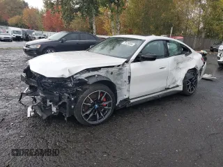 2024 BMW i4 M50 with VIN WBY33AW04RFS73484, listed as a Copart auction lot 79125564 with 5,840 mi miles and Salvage Title. Bid and sale history available at carsss.com. Image 1.