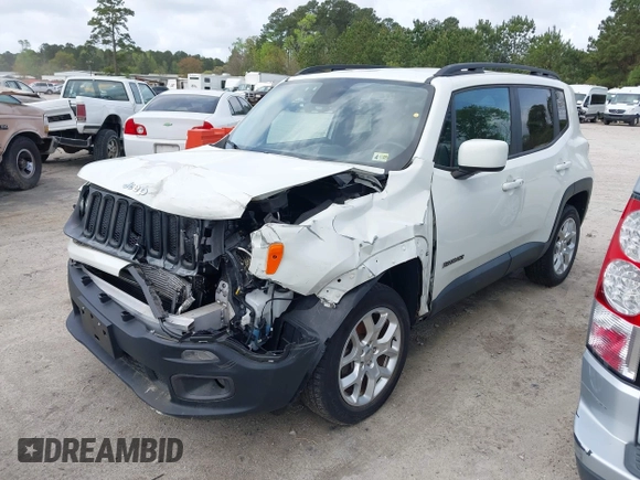 2017 Jeep Renegade Latitude with VIN ZACCJBBB7HPF65291, listed as a IAAI auction lot 41962386 with 45,705 mi miles. Bid and sale history available at carsss.com. Image 2.