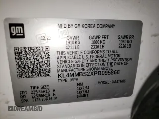 2023 Buick Encore GX Preferred with VIN KL4MMBS2XPB095868, listed as a Copart auction lot 52017555 with 14,531 mi miles and Clean title. Bid and sale history available at DreamBid. Image 13.