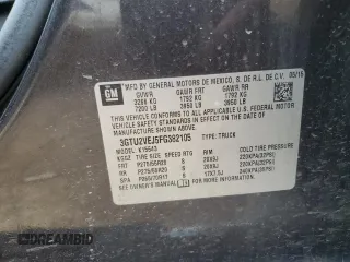 2015 GMC Sierra 1500 SLT with VIN 3GTU2VEJ5FG382105, listed as a Copart auction lot 52386795 with 115,270 mi miles and Salvage Title. Bid and sale history available at DreamBid. Image 12.