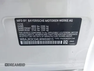 2020 BMW 5 Series 530i z VIN WBAJR3C04LWW69815, wystawiony jako IAAI lot #42247174 z przebiegiem 54 547 mil mil oraz . Historia ofert i sprzedaży dostępna na DreamBid. Obrazek 9.
