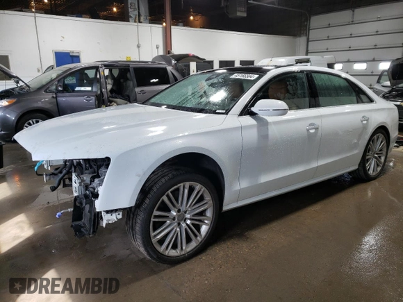 2017 Audi A8 z VIN WAU44AFD5HN007429, wystawiony jako Copart lot #45166564 z przebiegiem 59 423 mil mil oraz Nie do naprawy • Non repairable. Historia ofert i sprzedaży dostępna na DreamBid. Obrazek 1.