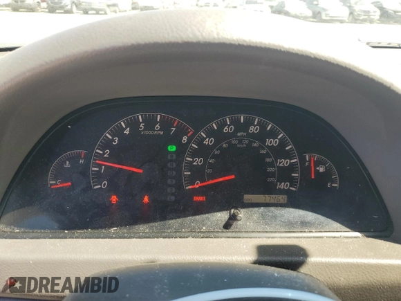2005 Toyota Camry STD with VIN JTDBE32KX53029392, listed as a Copart auction lot 65439115 with 77,464 mi miles and Salvage title. Bid and sale history available at DreamBid. Image 9.