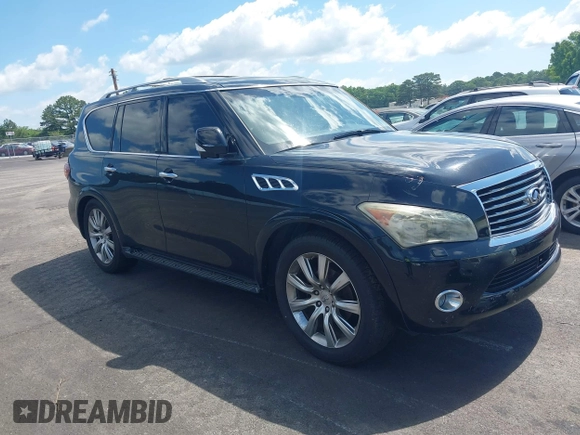 2012 Infiniti QX56 8-passenger with VIN JN8AZ2NC9C9315442, listed as a IAAI auction lot 42330752 with 167,026 mi miles and . Bid and sale history available at DreamBid. Image 1.