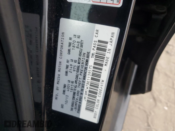2014 Mazda 3 i Grand Touring with VIN JM1BM1W78E1139575, listed as a Copart auction lot 48945625 with 171,019 mi miles and Salvage Title. Bid and sale history available at carsss.com. Image 12.