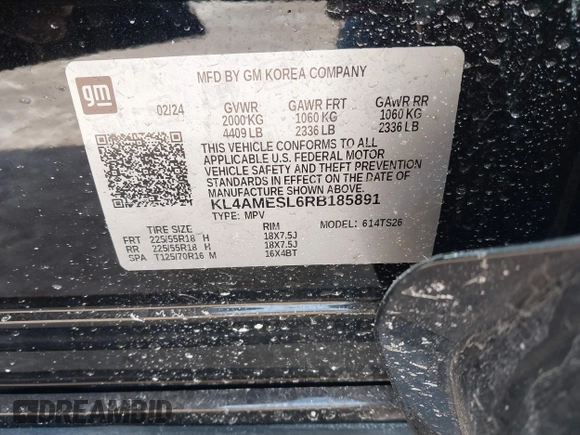 2024 Buick Encore GX Sport Touring z VIN KL4AMESL6RB185891, wystawiony jako IAAI lot #41574852 z przebiegiem 6 mil mil oraz . Historia ofert i sprzedaży dostępna na DreamBid. Obrazek 9.