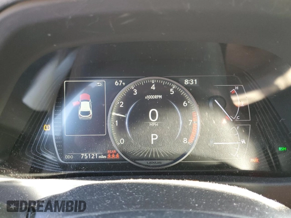 2019 Lexus UX 200 with VIN JTHY3JBH5K2014971, listed as a Copart auction lot 52124135 with 75,121 mi miles and Salvage title. Bid and sale history available at DreamBid. Image 9.