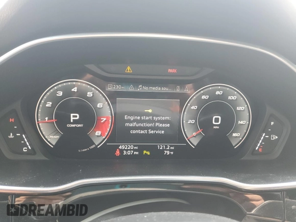 2022 Audi Q3 S line Premium Plus with VIN WA1EECF34N1058134, listed as a Copart auction lot 58793655 with 49,220 mi miles and Salvage title. Bid and sale history available at DreamBid. Image 9.