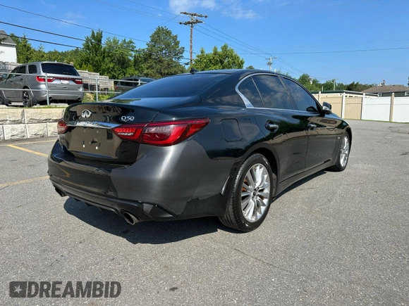 2020 Infiniti Q50 Luxe z VIN JN1EV7AP9LM200046, wystawiony jako Copart lot #65166585 z przebiegiem 78 173 mil mil oraz Czysty tytuł • Clean title. Historia ofert i sprzedaży dostępna na DreamBid. Obrazek 3.