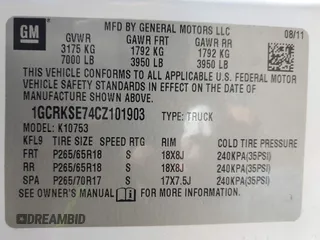 2012 Chevrolet Silverado 1500 LT with VIN 1GCRKSE74CZ101903, listed as a IAAI auction lot 41961697 with 199,626 mi miles. Bid and sale history available at carsss.com. Image 9.