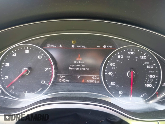 2015 Audi A6 3.0T Prestige with VIN WAUHGAFC3FN011654, listed as a IAAI auction lot 42104153 with 166,719 mi miles. Bid and sale history available at carsss.com. Image 7.