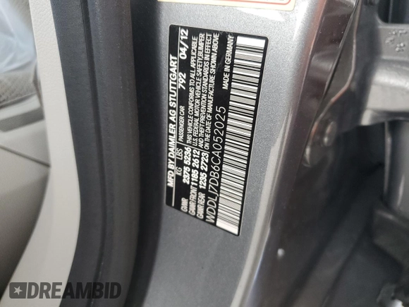 2012 Mercedes-Benz CLS 550 с VIN WDDLJ7DB6CA052025, выставлен на аукционе Copart как лот 52854155 с пробегом Не указан миль и На запчасти • Non repairable. История ставок и продаж доступна на DreamBid. Изображение 12.