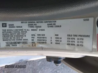 2004 GMC Canyon 1SB SLE Z85 with VIN 1GTCS136748118065, listed as a IAAI auction lot 41413026 with 183,675 mi miles. Bid and sale history available at carsss.com. Image 9.