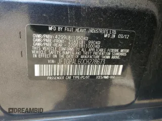 2012 Subaru Impreza Special Sports Premium z VIN JF1GPAL60CH228673, wystawiony jako Copart lot #54726915 z przebiegiem 130 820 mil mil oraz Szkoda całkowita • Salvage title. Historia ofert i sprzedaży dostępna na DreamBid. Obrazek 12.
