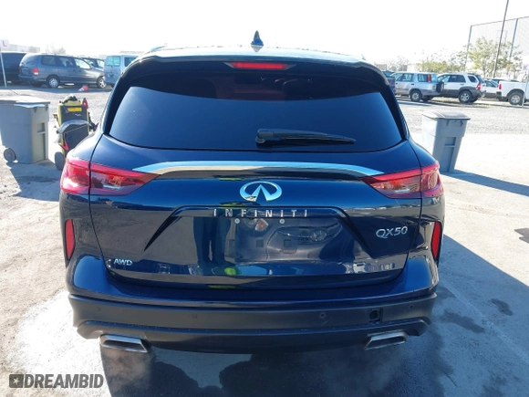 2021 Infiniti QX50 LUXE with VIN 3PCAJ5BB1MF119650, listed as a IAAI auction lot 41856455 with 64,674 mi miles. Bid and sale history available at carsss.com. Image 16.