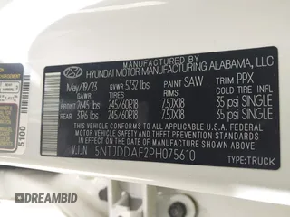 2023 Hyundai Santa Cruz SEL Premium z VIN 5NTJDDAF2PH075610, wystawiony jako IAAI lot #41855459 z przebiegiem 17 872 mil mil oraz . Historia ofert i sprzedaży dostępna na DreamBid. Obrazek 9.