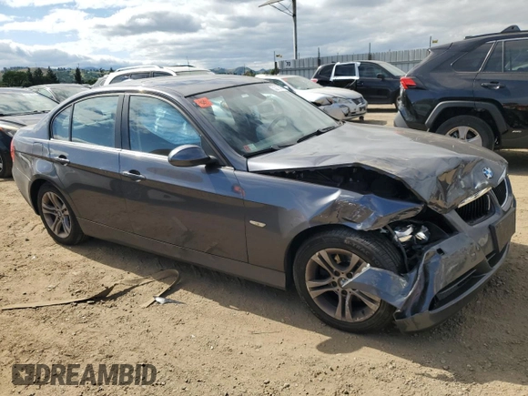 2008 BMW 3 Series 328xi with VIN WBAVC93558K043352, listed as a Copart auction lot 53212695 with 130,538 mi miles and Salvage Title. Bid and sale history available at carsss.com. Image 4.