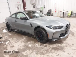 2025 BMW M4 Competition xDrive with VIN WBS33HK05SCT86800, listed as a IAAI auction lot 41265093 with 838 mi miles. Bid and sale history available at carsss.com. Image 1.