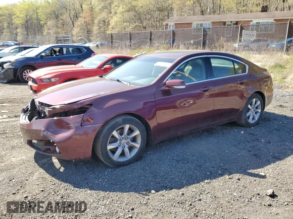 2012 Acura TL Tech Auto with VIN 19UUA8F50CA022807, listed as a Copart auction lot 51890945 with 186,107 mi miles and Salvage Title. Bid and sale history available at carsss.com. Image 1.